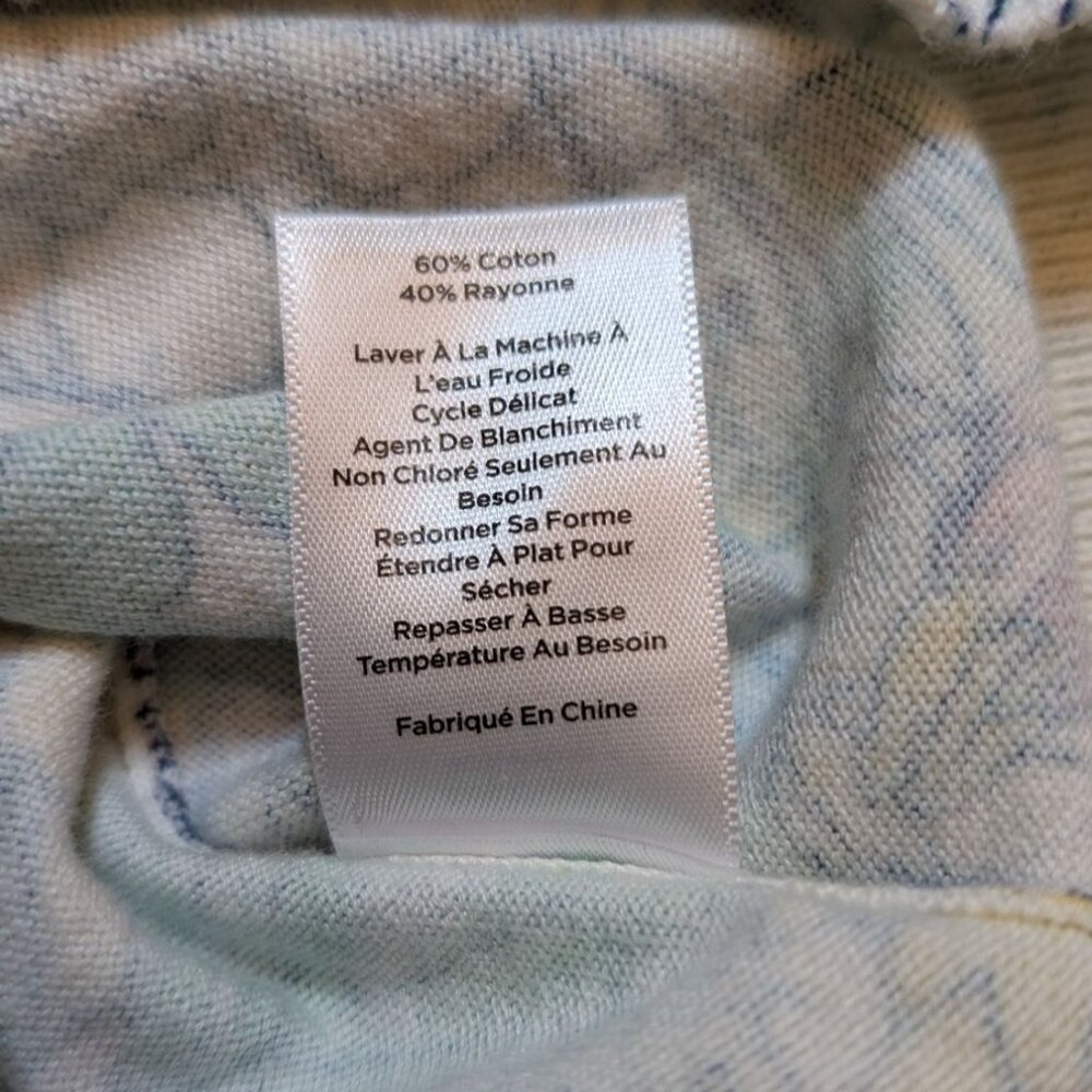 Talbots Cardigan Womens XS Floral Botanical Lightweight Sweater Pastel Statement - Picture 5 of 7